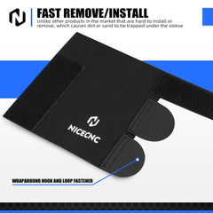 NICECNC elastic upper band detail providing stable, no-shift fork sleeve fit