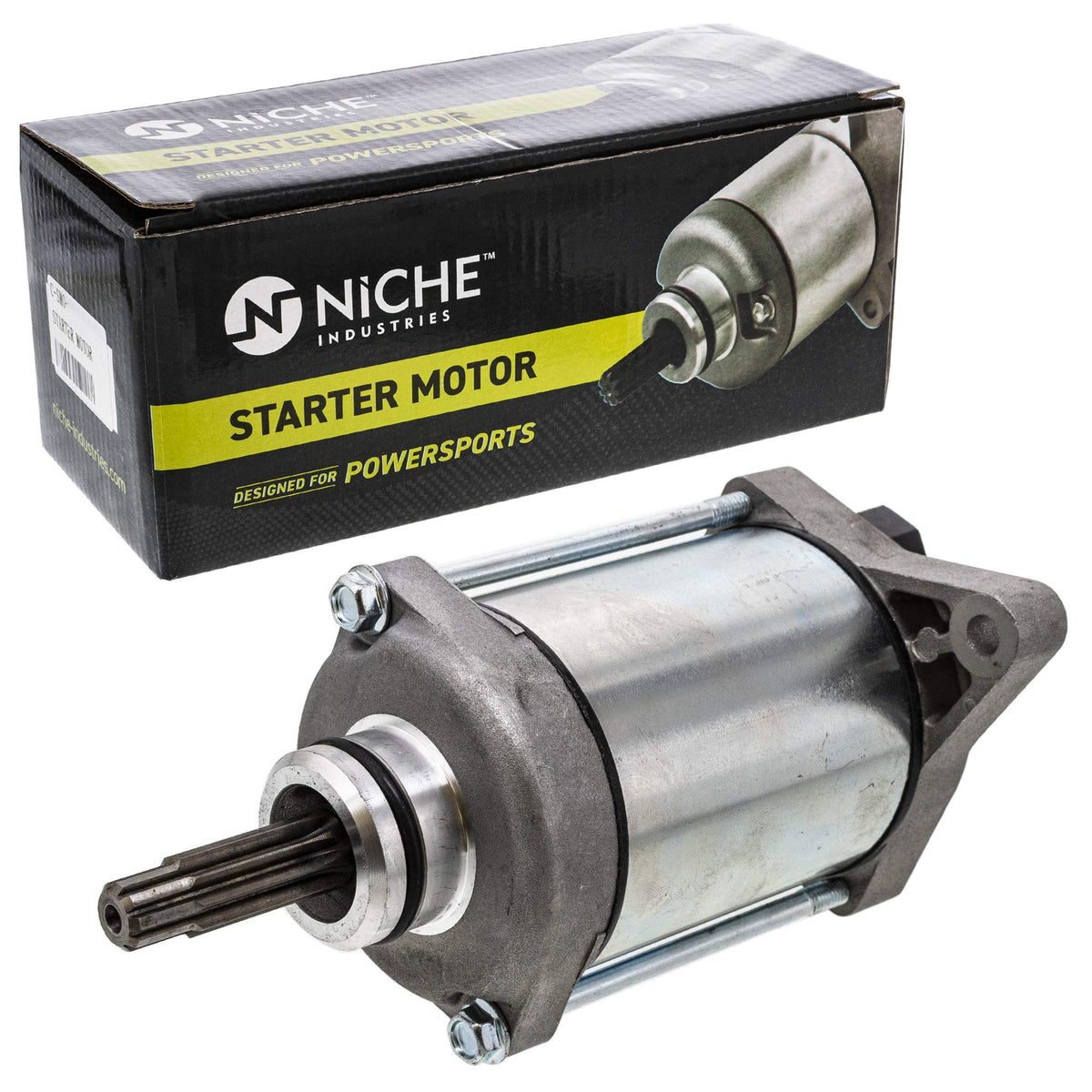 NICHE starter front assembly showing mounting points and fit benefit