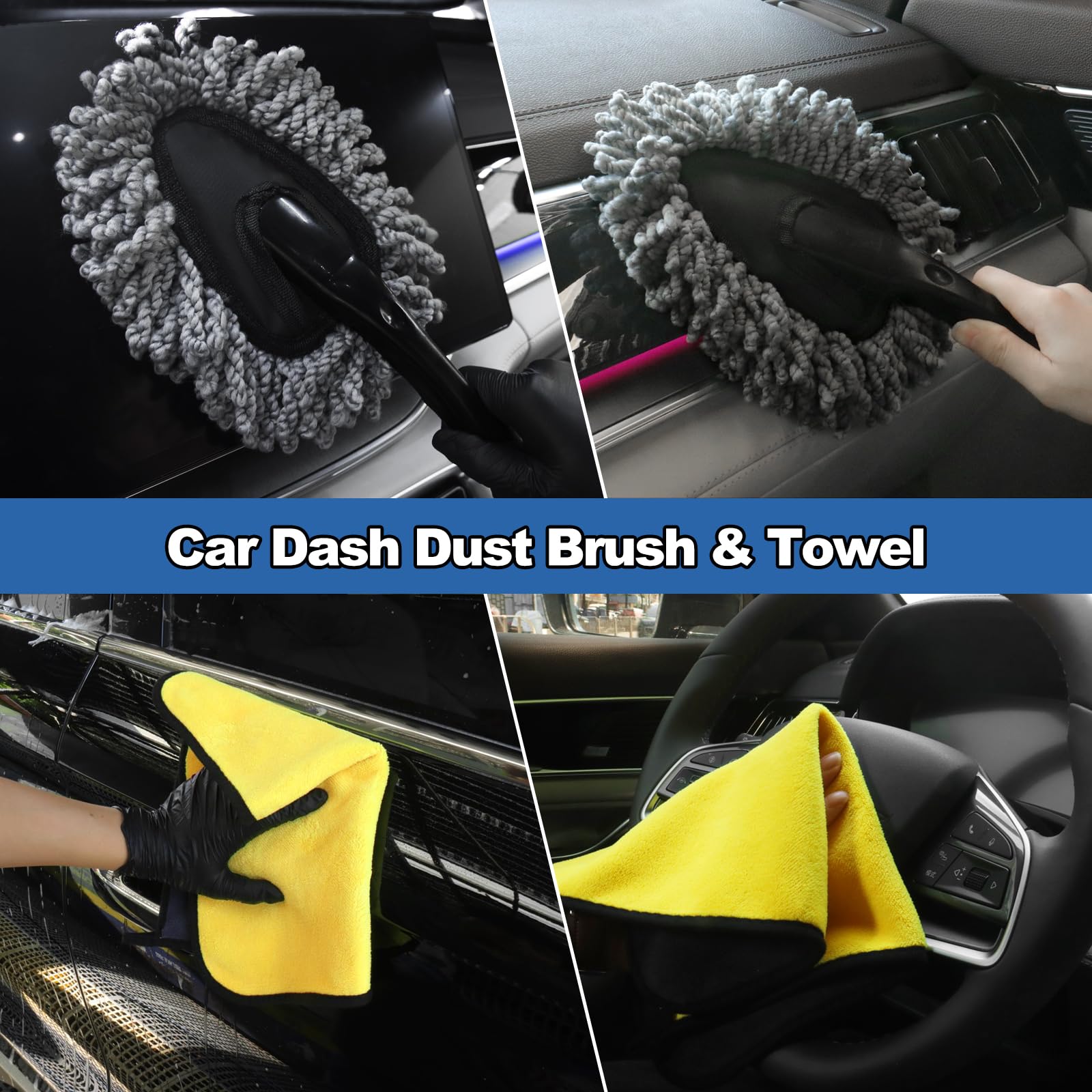 NIKCOSMK dual-head vent brush in use clearing air vents efficiently