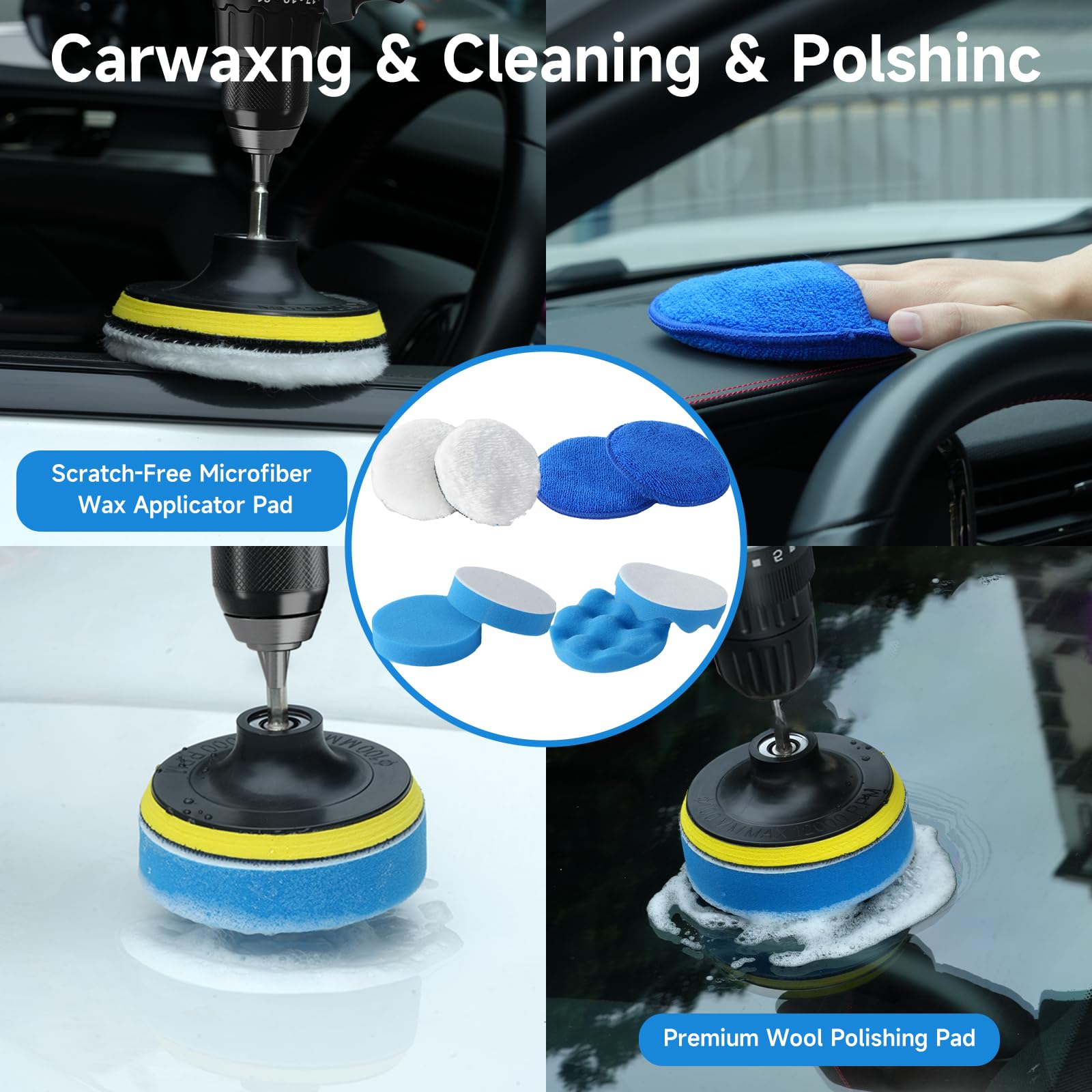 NIKCOSMK foam and wool polishing pads improving surface shine