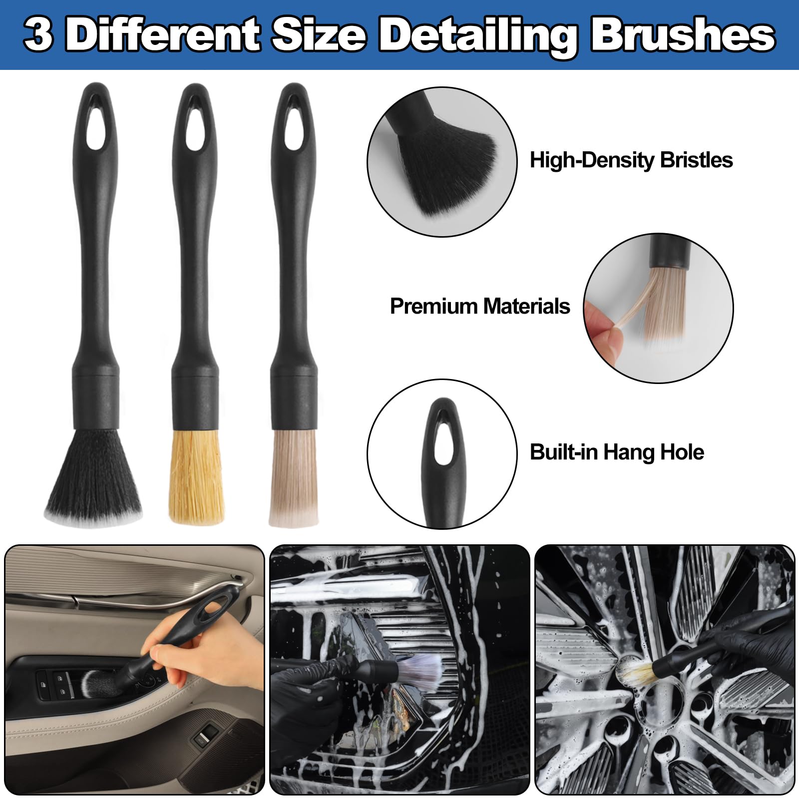NIKCOSMK precision detailing brushes set removing dust from crevices