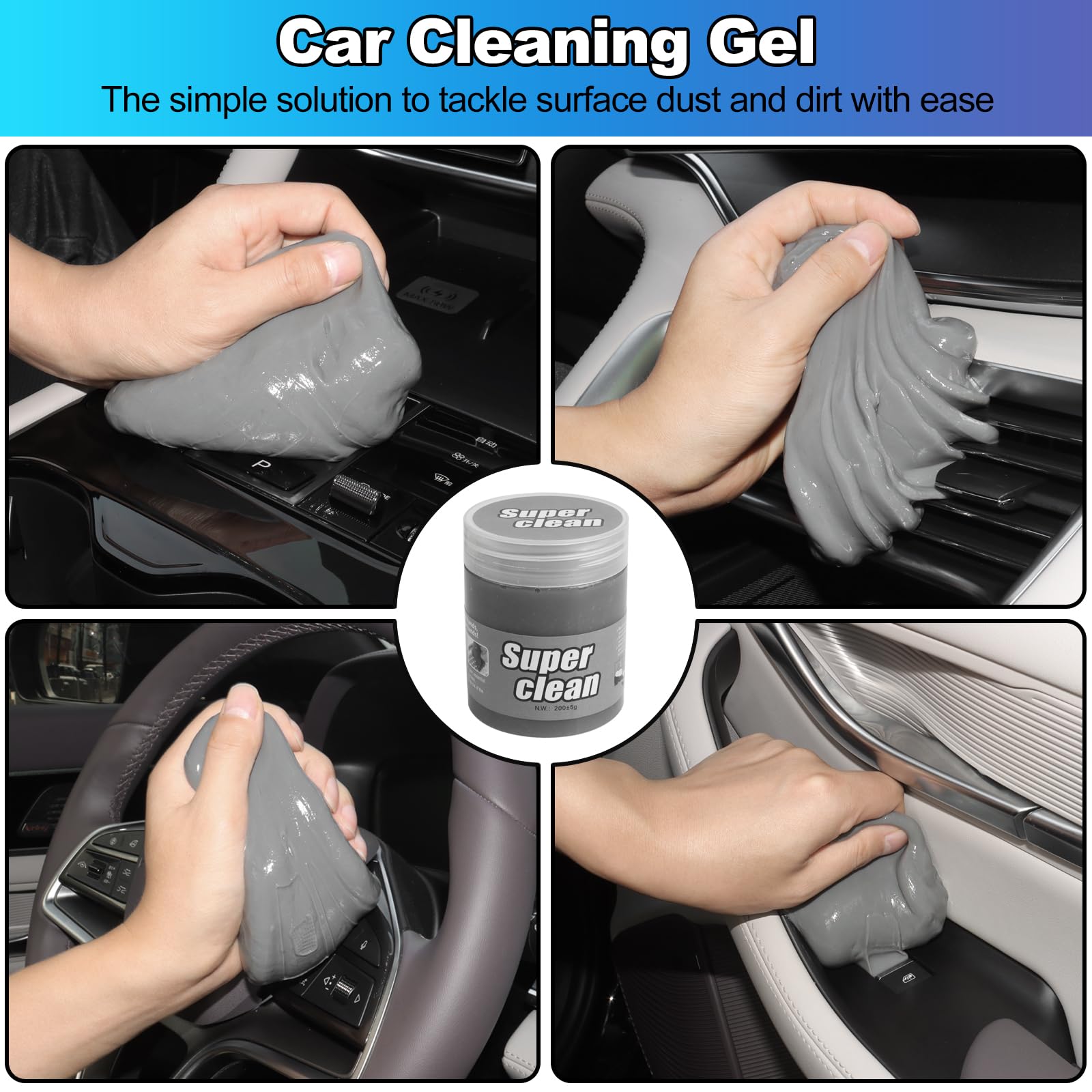 NIKCOSMK windshield cleaner action with rotatable head for streak-free glass