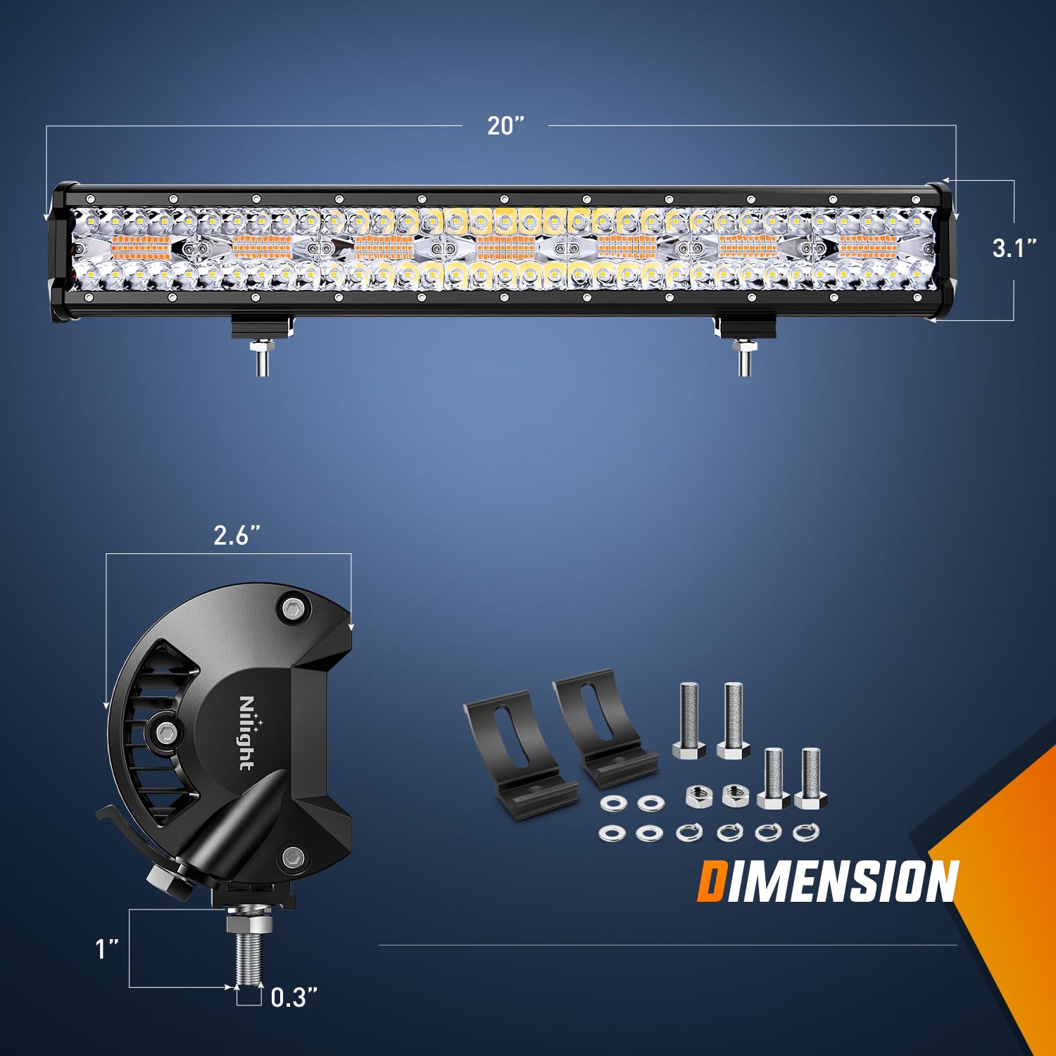 Nilight side angle with sliding bracket showing secure mount benefit