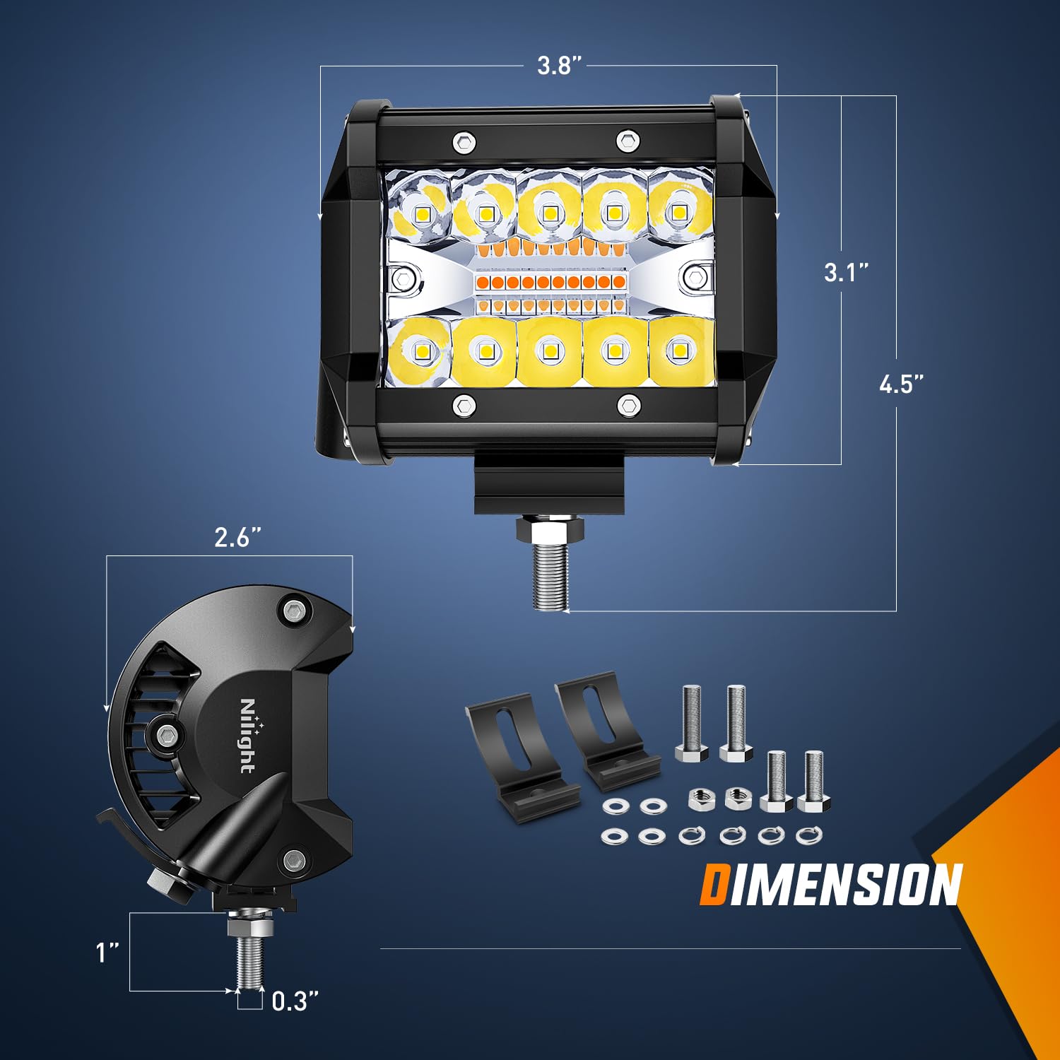 Nilight bracket close-up showing secure mount and stable performance