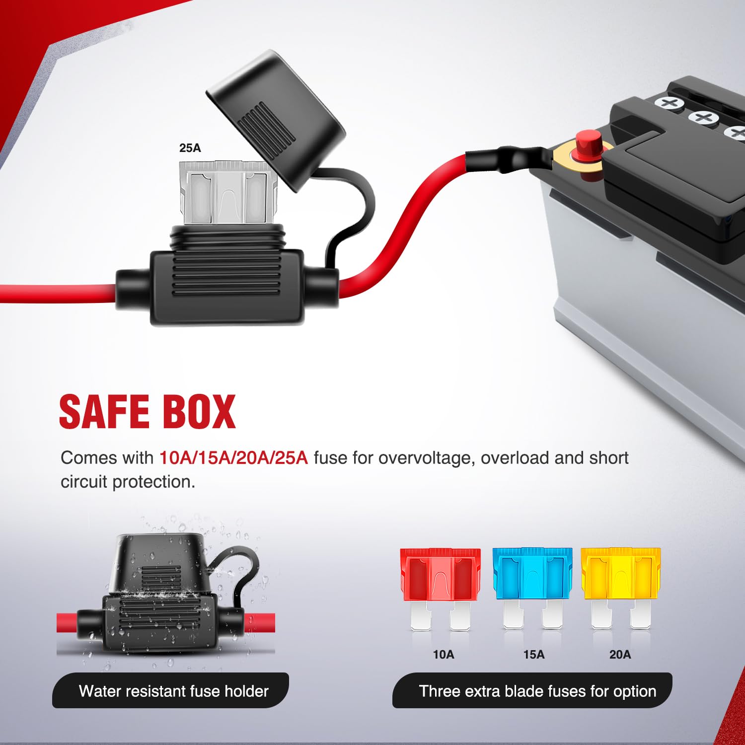 Nilight 5‑pin rocker switch closeup with LED indicators for quick nighttime identification