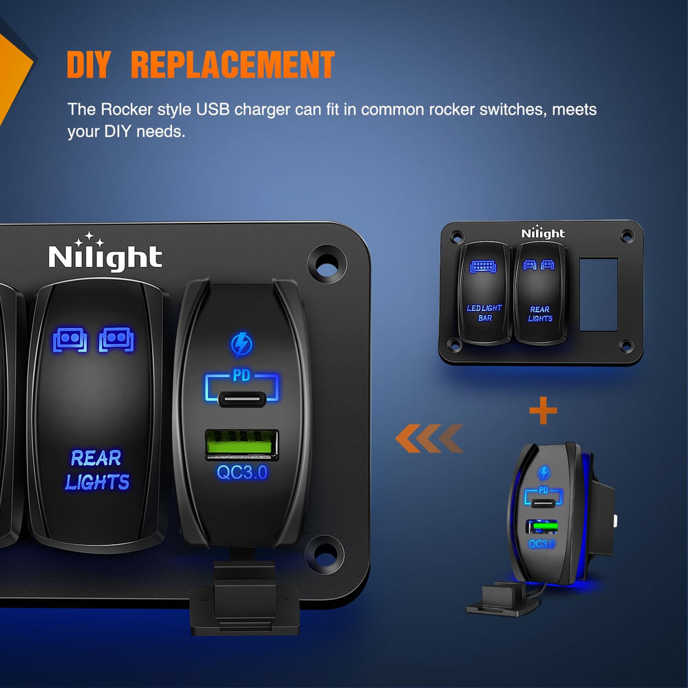 Nilight back connector pins visible for reliable electrical contact