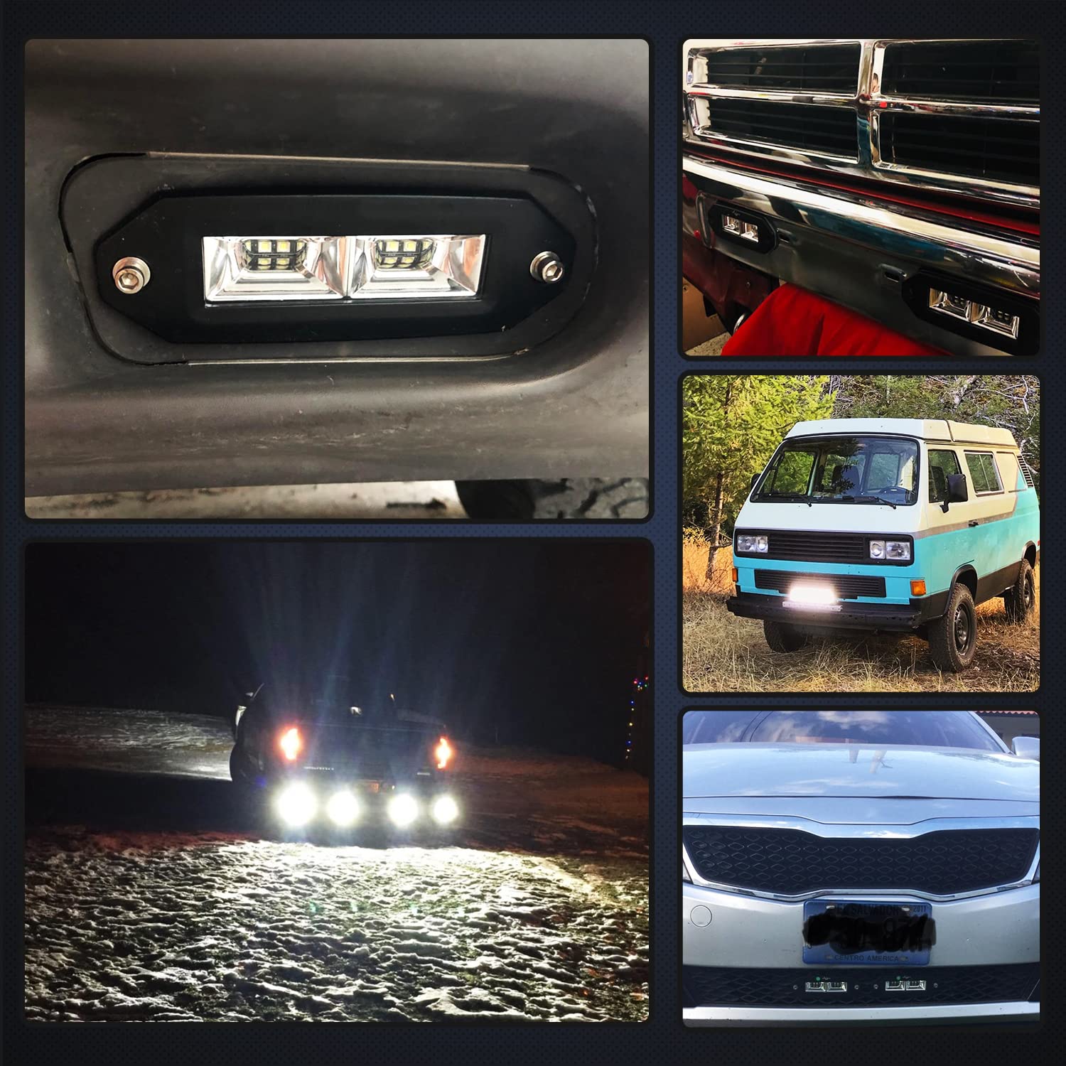 Nilight wide flood beam pattern lighting a dark road for safe coverage