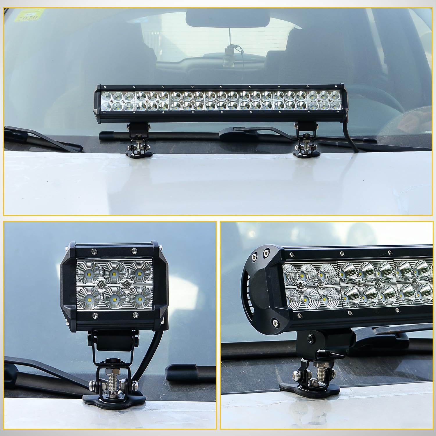 Off-road vehicle with Nilight brackets and lights installed showing improved task lighting coverage