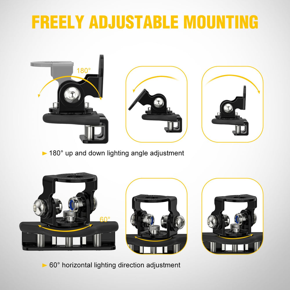 Nilight bracket mounted on vehicle hood showing secure clamp fit and stable light positioning