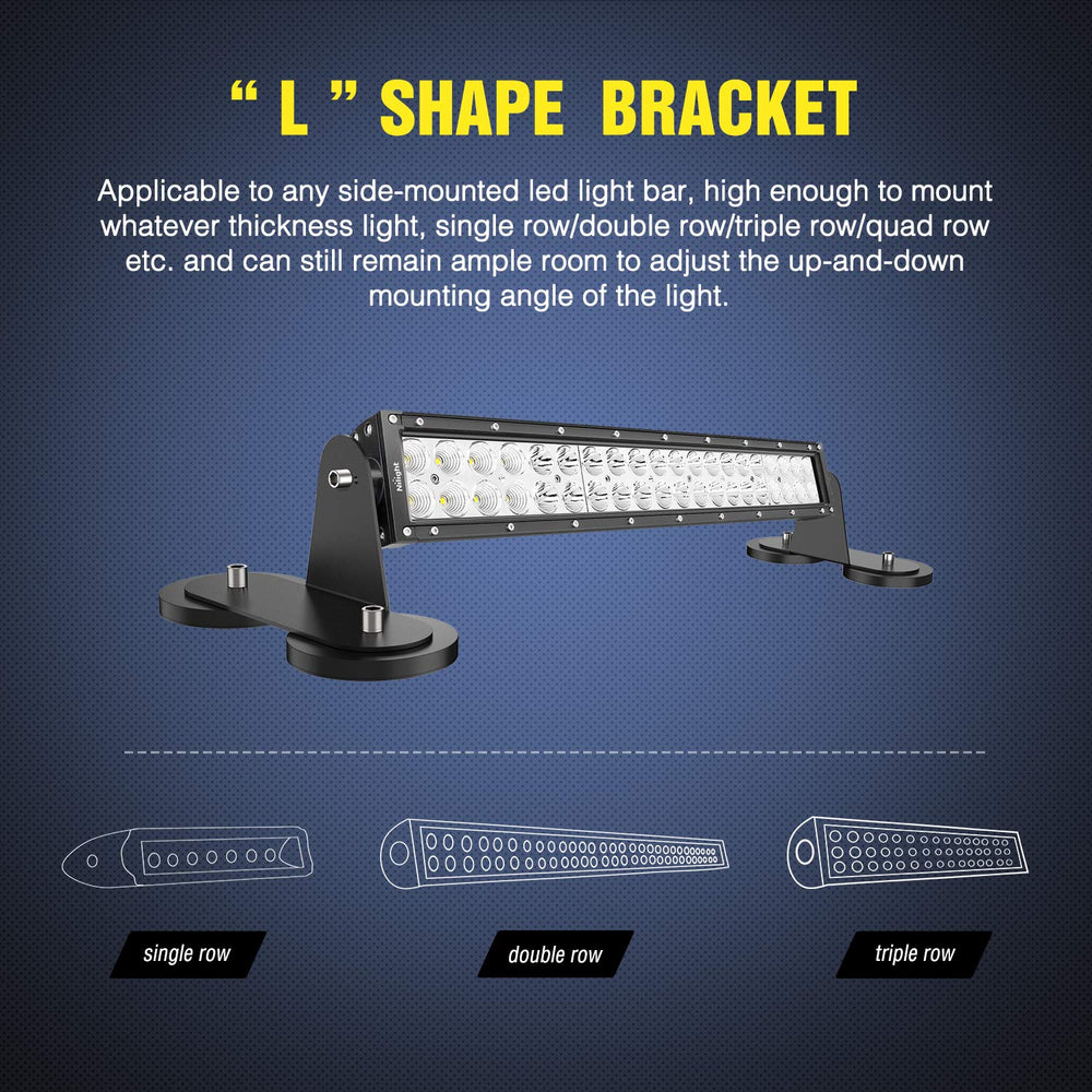 Nilight bracket side profile highlighting stainless-steel strength and angle options