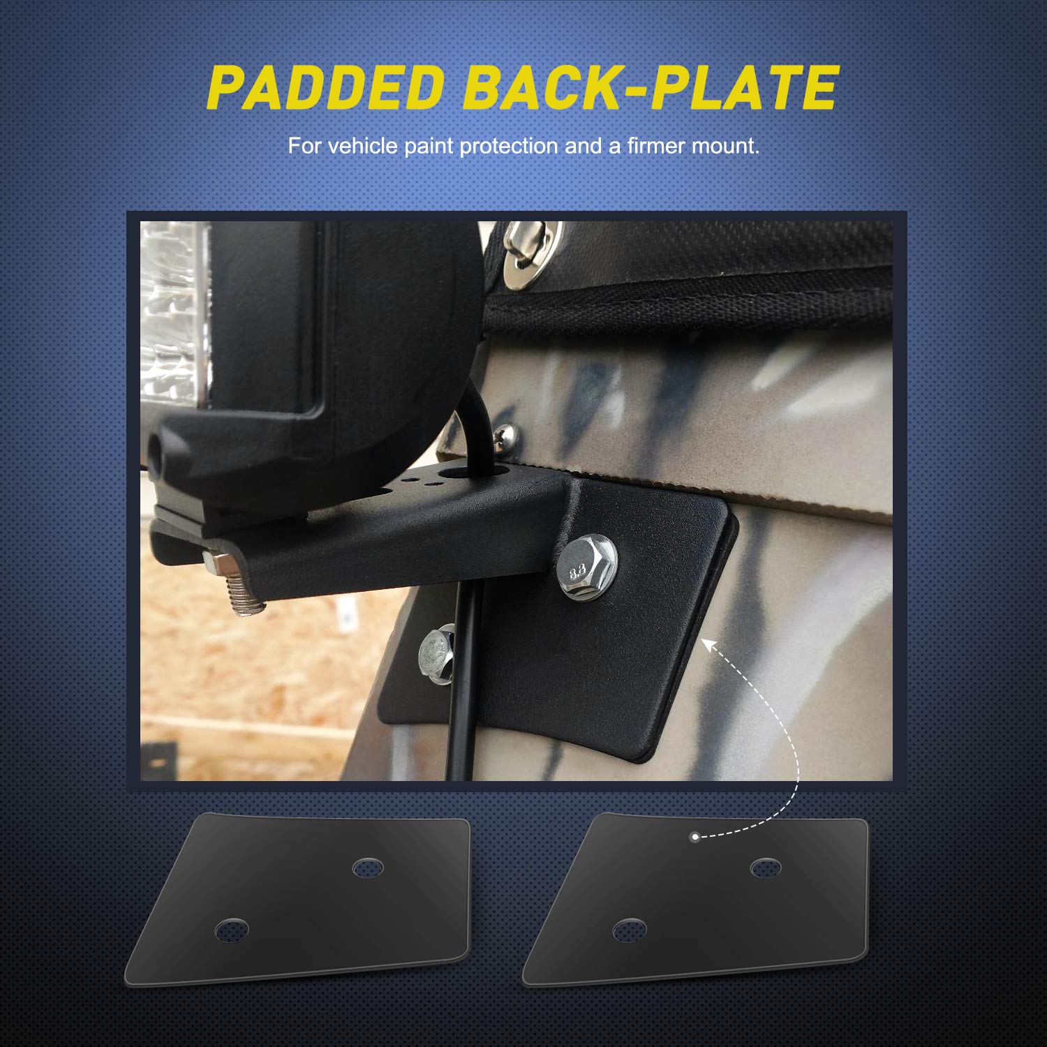 Nilight bracket fitted with oversized LED pod demonstrating secure large-light support
