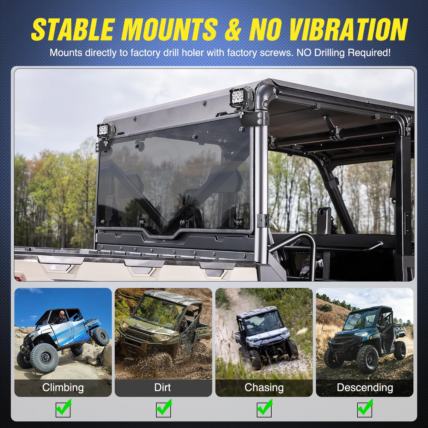 Nilight brackets fitted with rear camera showing secure, vibration-resistant benefits