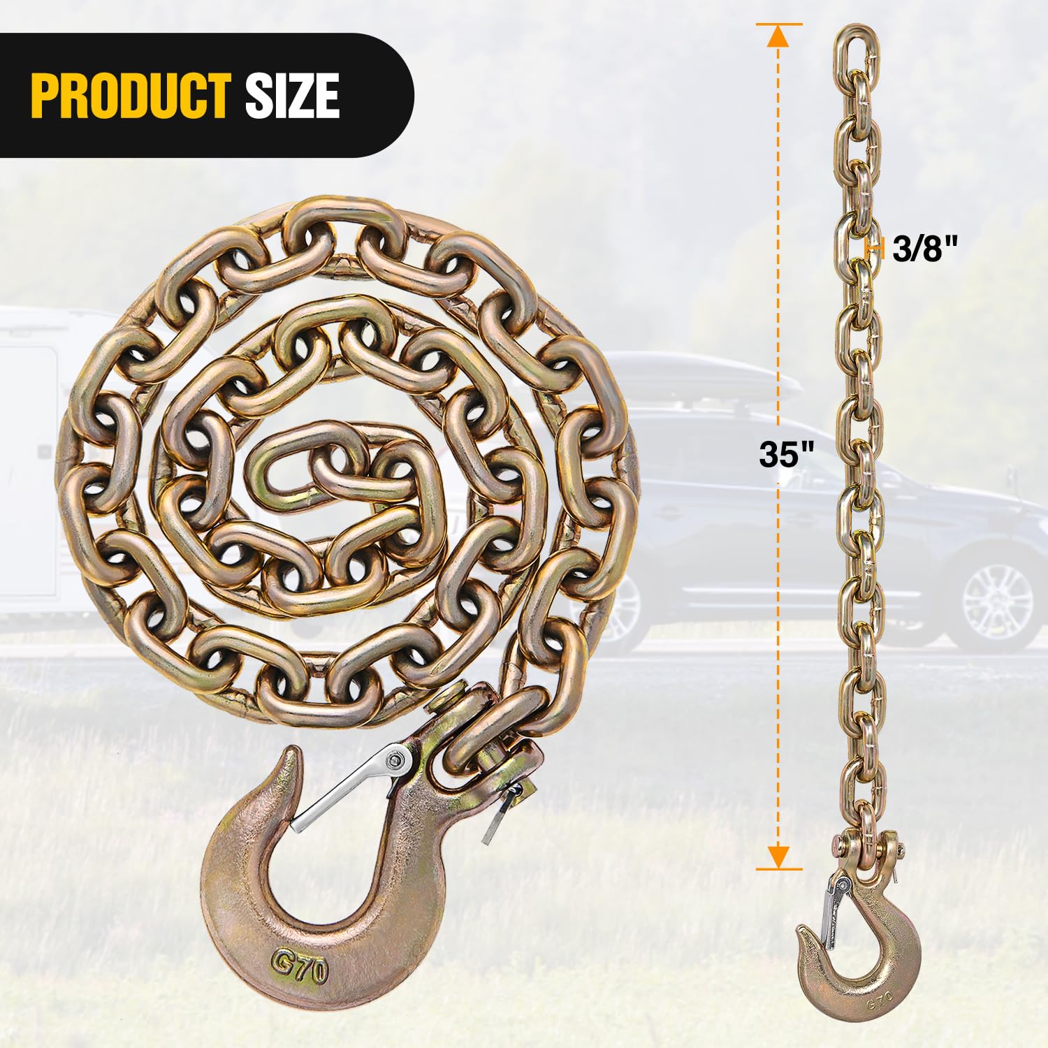 Nilight close-up of forged clevis snap hook with safety clip for secure attachment