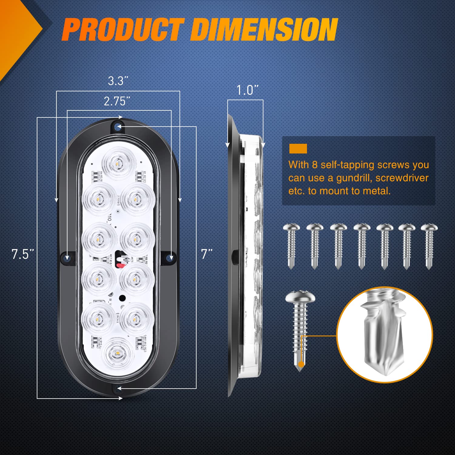 Nilight close-up of 3030 LED chips highlighting high-output reverse brightness