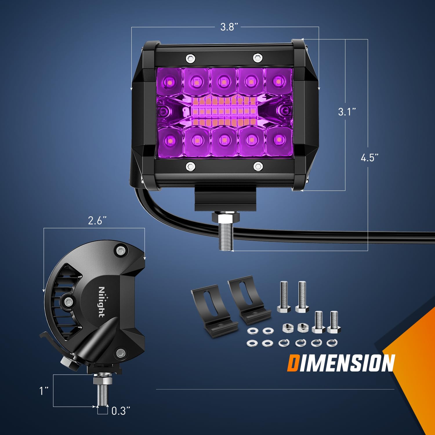 Nilight close-up of LED array highlighting efficient chips and concentrated light output