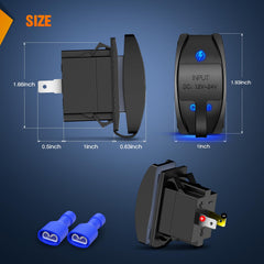 Nilight close up of dual USB ports showing clear labeling and fast charging