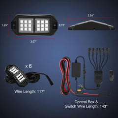 Nilight close-up of 18 SMD LEDs and wide-angle PC lens highlighting brightness and coverage