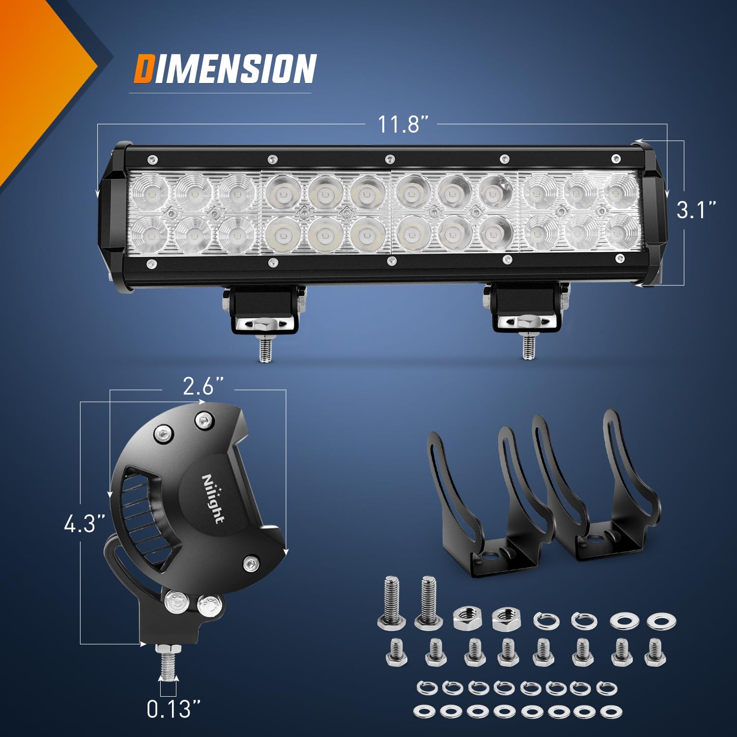 Nilight close-up of 24 green LED array highlighting concentrated bright output
