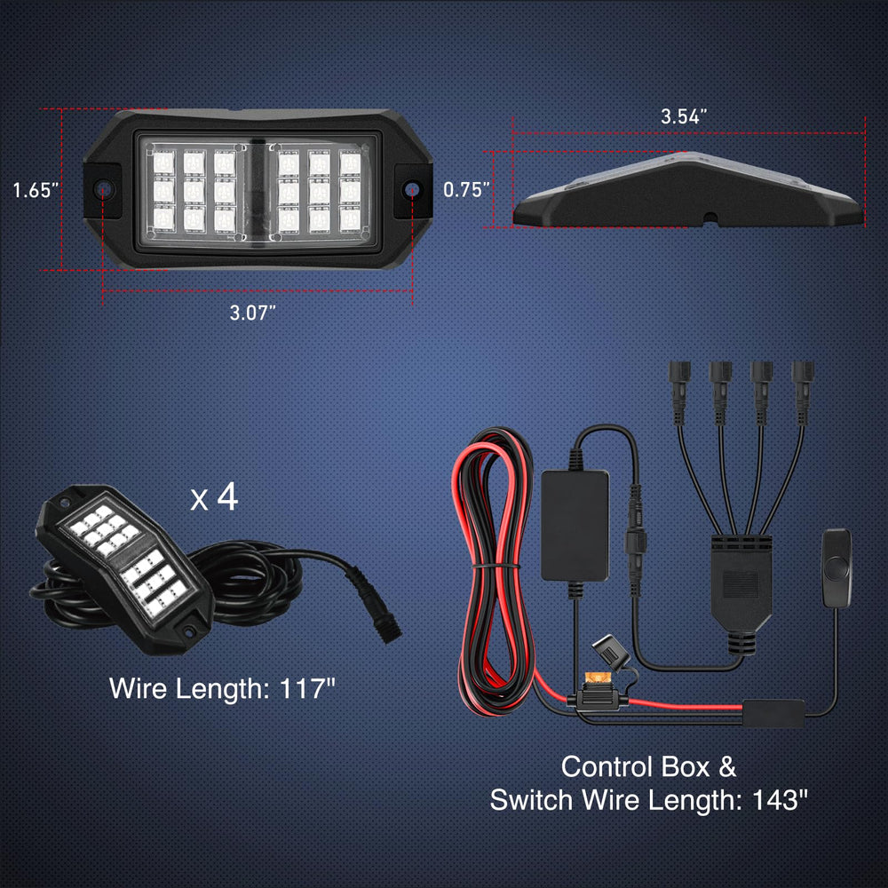 Nilight close-up of the 18LED array highlighting even color blending and brighter spread