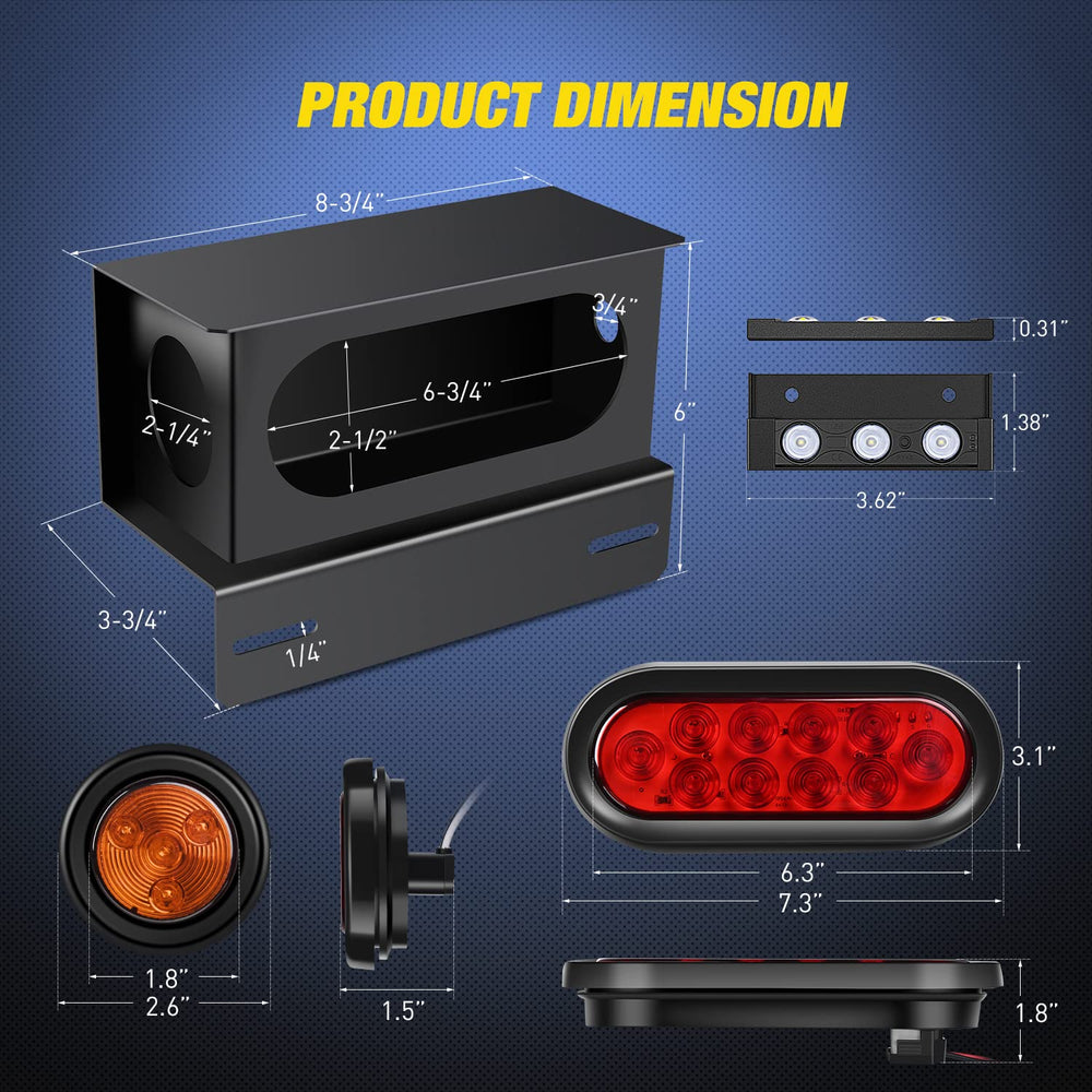Nilight close-up of 6-inch SMD oval tailight lens providing bright stop and tail illumination