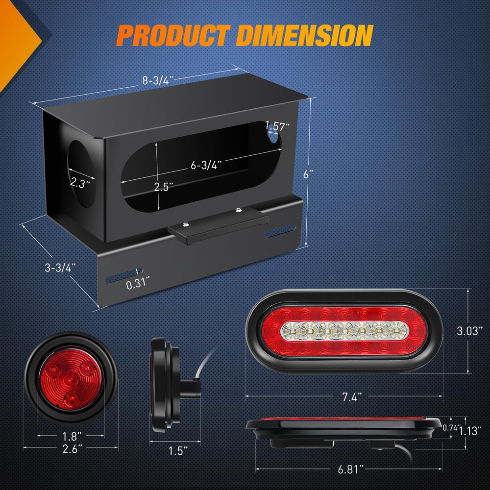 Nilight close-up of 6-inch oval taillight showing bright LEDs and clear stop signal