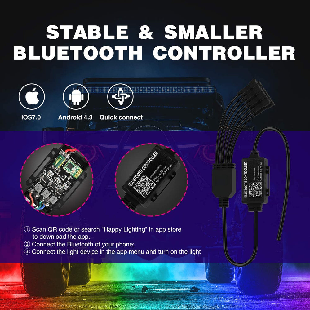 Nilight controller app open on phone controlling colors and music-sync modes