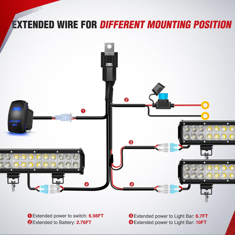Nilight blue 5‑pin rocker switch closeup showing durable design and illuminated status