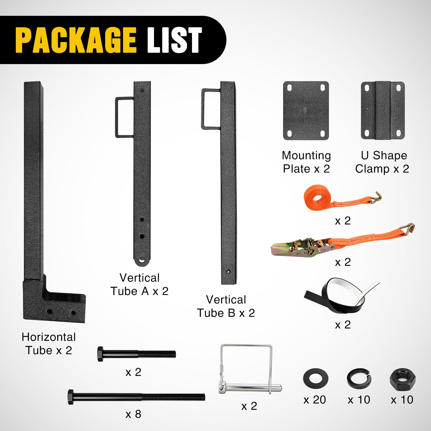 Nilight disassembled tubes and plates compactly stored to save RV space