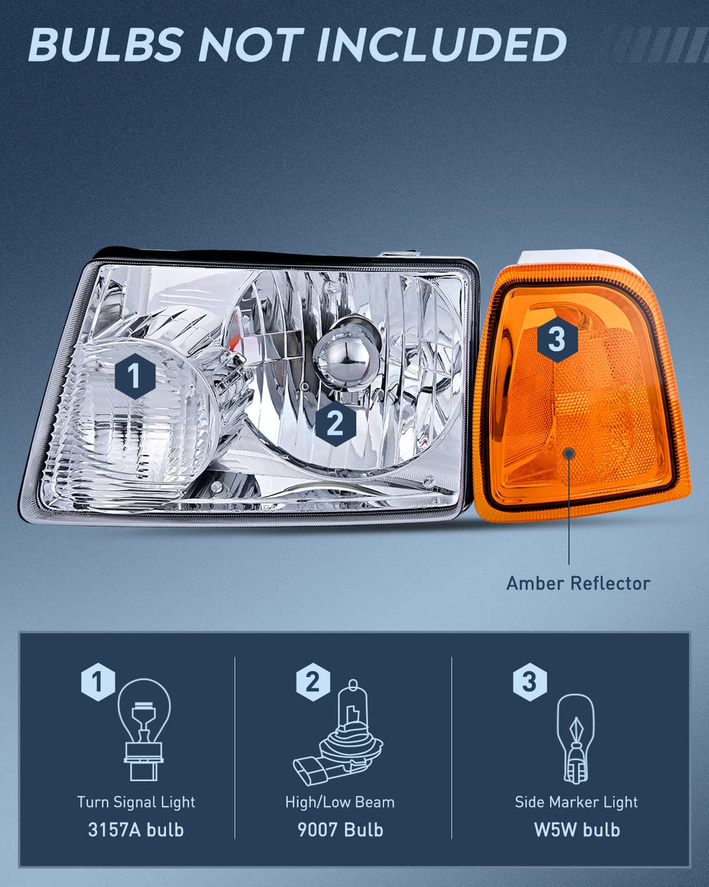 Nilight driver-side headlight close-up highlighting secure mount points