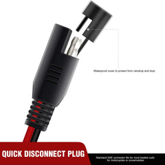 Nilight SAE connector with dust cap protecting terminals from moisture and dirt