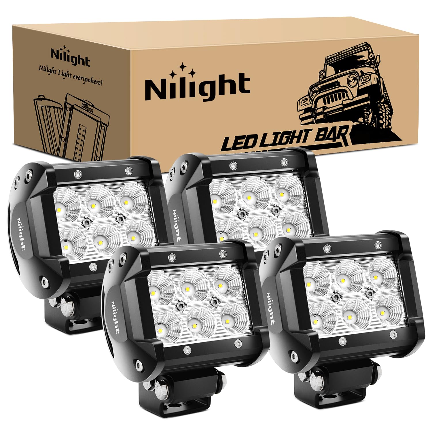 Nilight pod front angle showing lens and benefit of wide coverage