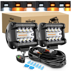 Nilight front face of 4-inch pod showing LEDs and rugged housing, improved visibility