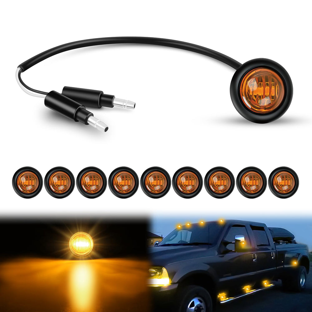 Nilight front face amber marker light showing bright lens and fit