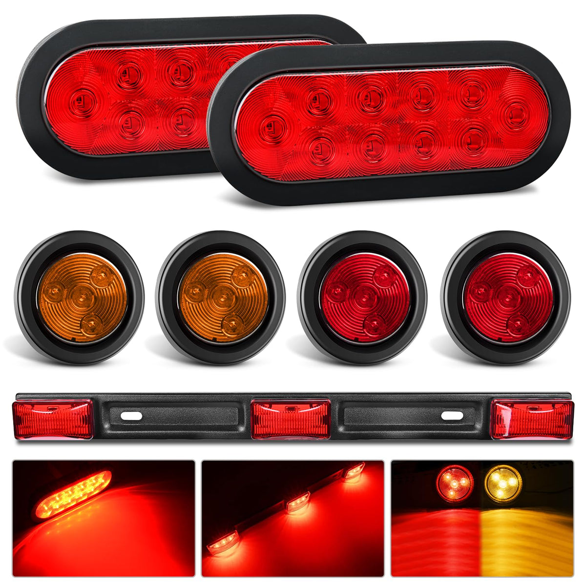 Nilight front oval taillight showing bright visibility and reliable signaling