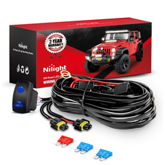 Nilight front packaging shows complete wiring kit and easy install benefit