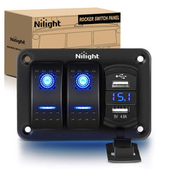 Nilight front panel showing switches and USB ports for tidy control