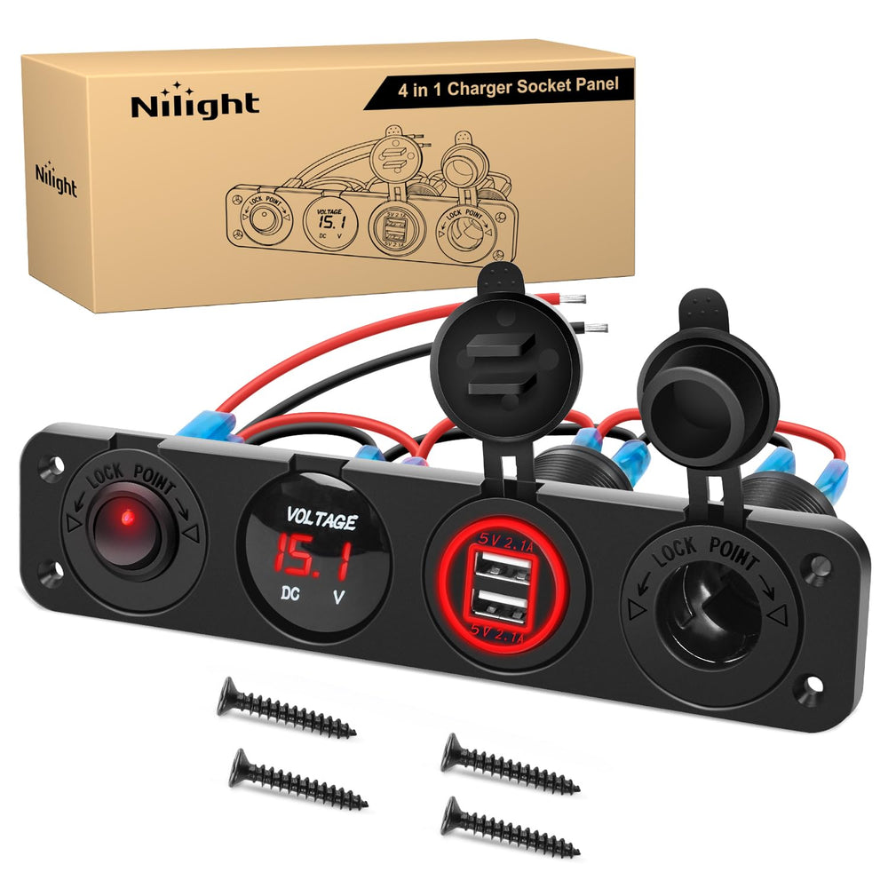 Nilight front panel overview showing all four functions and tidy mounting