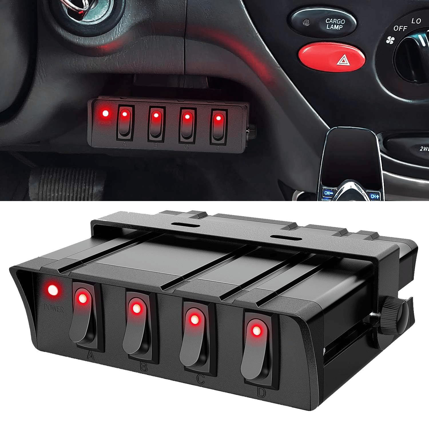 Nilight front panel view showing switches and durable finish, improves control
