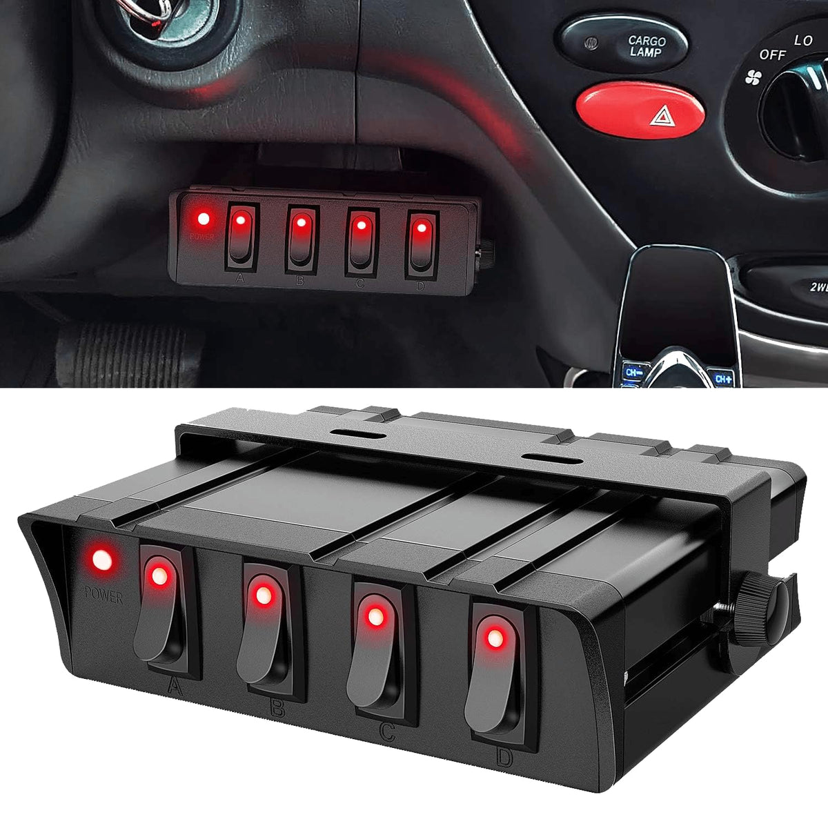 Nilight front panel view showing switches and durable finish, improves control