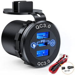 Nilight front panel view showing three charging ports and touch switch, adds convenient fast charging