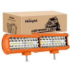 Nilight front view of 6.5-inch LED light bar pair showing bright beam benefit