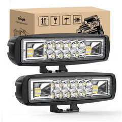 Nilight front view of 6-inch LED pods showing compact pair and bright benefit