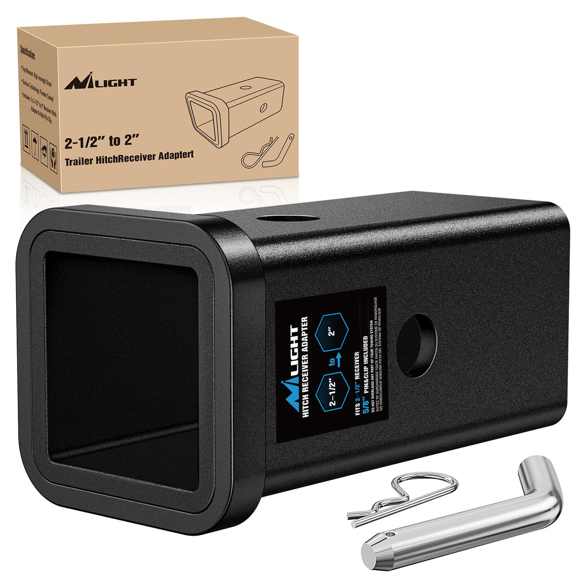 Nilight adapter front view showing receiver fit and clear labeling benefit