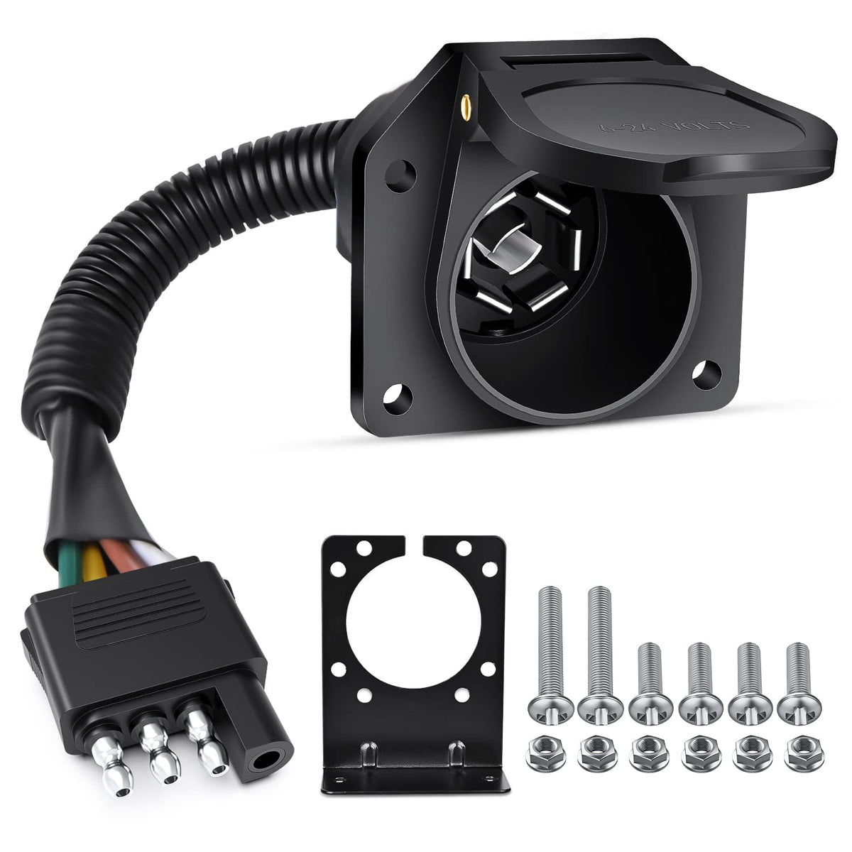 Nilight front view adapter showing secure 4-to-7 connection and reliable fit
