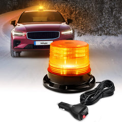 Nilight front view amber strobe showing bright 360° light and clear warning