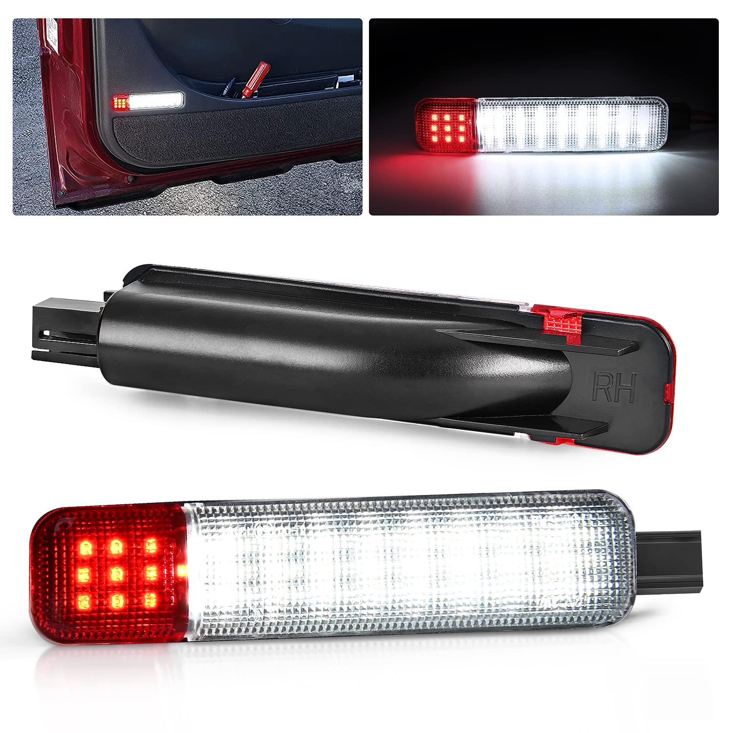 Nilight front view door panel light showing clean OEM-style fit and brighter illumination