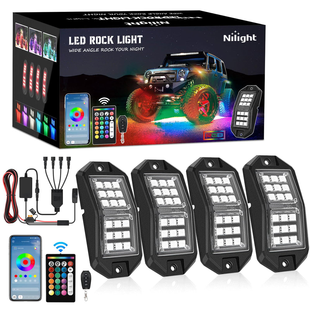Nilight front view of mounted kit showing bright multi-color accents and improved visibility