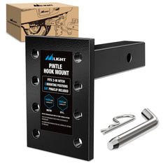 Nilight front view of pintle mount showing plate and shank, sturdy towing solution