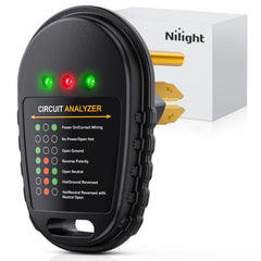 Nilight front view TT-30P plug showing tester housing and LED display for quick safety checks