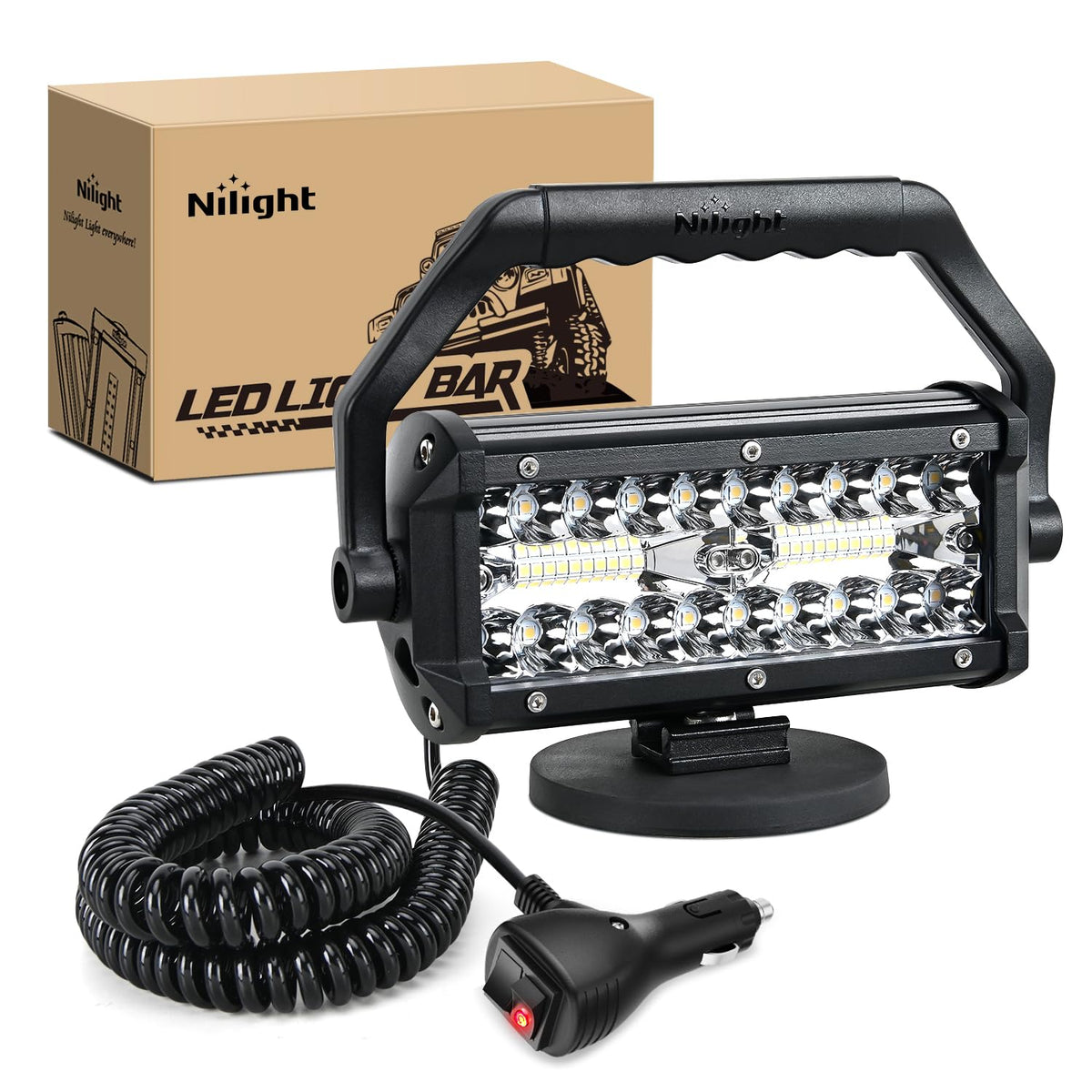 Nilight front view of LED light bar showing compact design and powerful beam